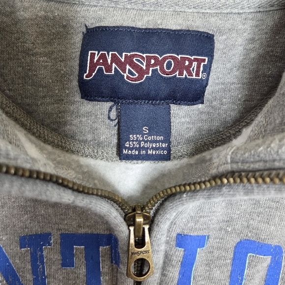 Jansport | Saint Louis University Quarter Zip Graphic Gray Sweatshirt Size Small - Picture 3 of 6